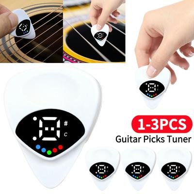 1-3PCS 2 In 1 Guitar Picks Tuner Acoustic Guitar Tuner Electric Guitar Tuner for Acoustic Electric Guitar Bass Mandolin