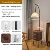 American Retro Style Floor Lamp with Drawer and Side Table for Living Rooms and Bedrooms
