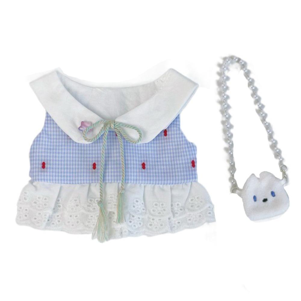 1 Set Outfit 10/20cm Cotton Doll Clothes Plaid Skirt 10cm Doll Clothes  Doll Accessories