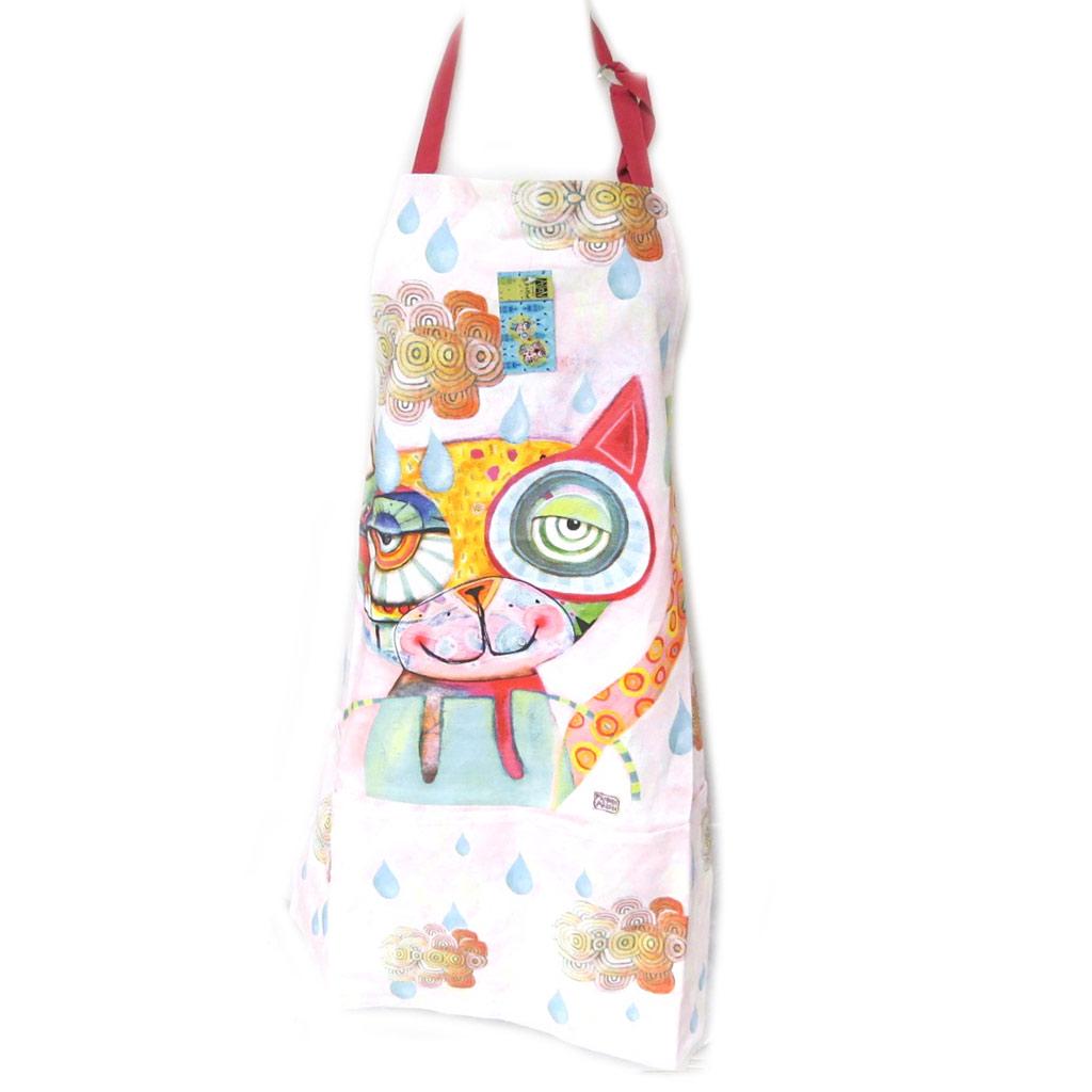 Allen Designs [P0988] – Designerschürze „Allen Designs“ Katze – 78x68 cm