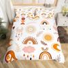 Rainbow Comforter Cover Watercolor Hand Drawn Duvet Cover Cartoon Raindrop Kawaii Bedding Set Girl Crown Love Hearts Quilt Cover