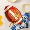 10PCS Rugby Shaped Paper Plates For Outdoor Camping 15/23CM Rugby-themed Disposable Paper Trays Plates Holiday Party Dinnerware
