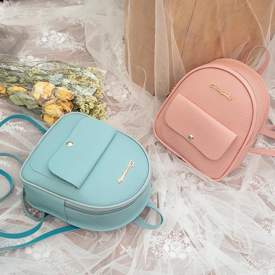 Buy Mini Women's Backpack PU Leather Women's Bags Girls Children's ...