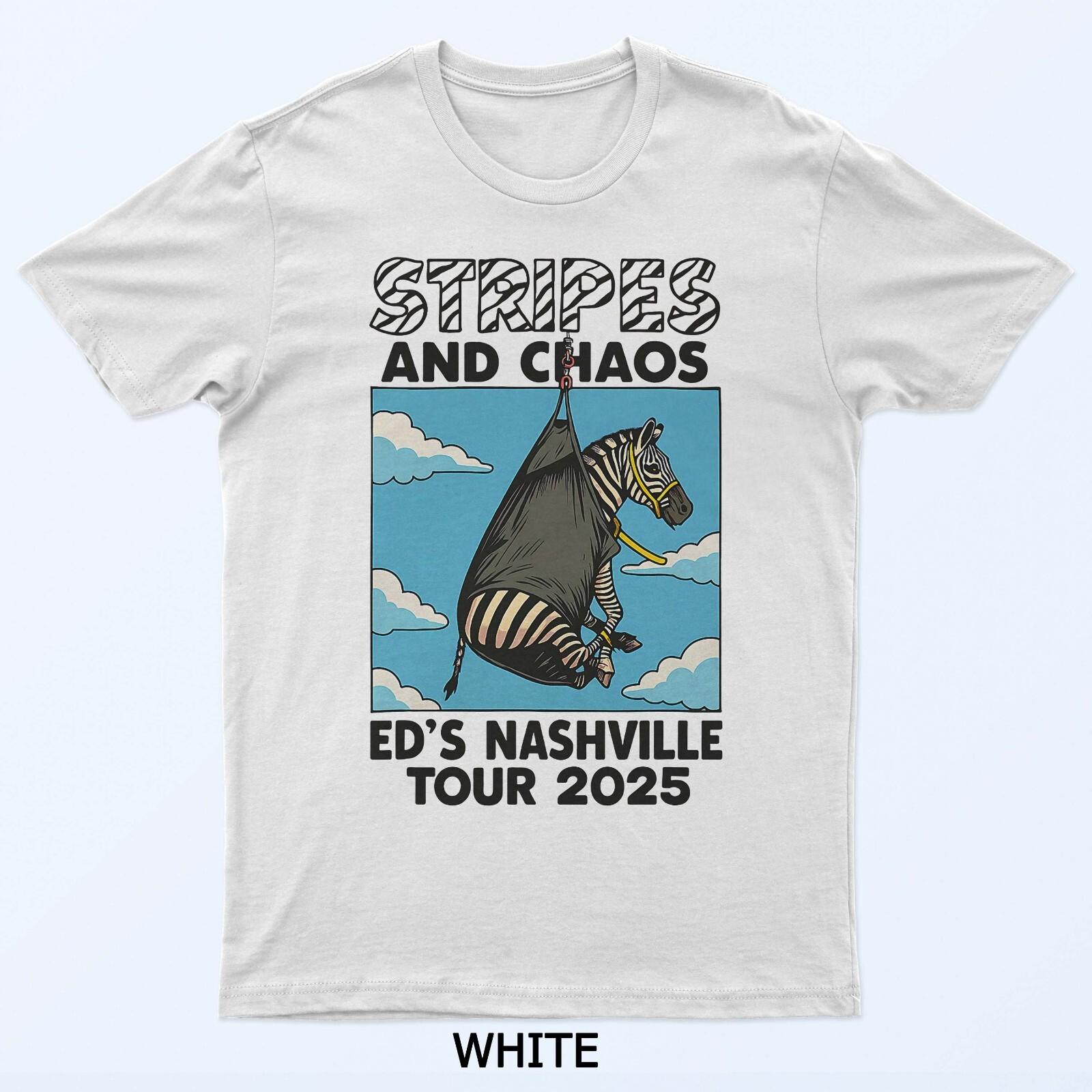 Stripes And Chaos Eds Nashville Tour 2026 Zebra Design T-Shirt XXXL