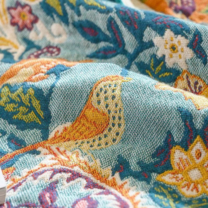 100% Cotton Blanket, Emerald Star Throw, Four-Ply Gauze Sheet, Reversible Sheet