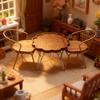 1/12 Scale Miniature Coffee Table Chair Set Scene Decoration Furniture Doll House Accessories Leisure Setting Props