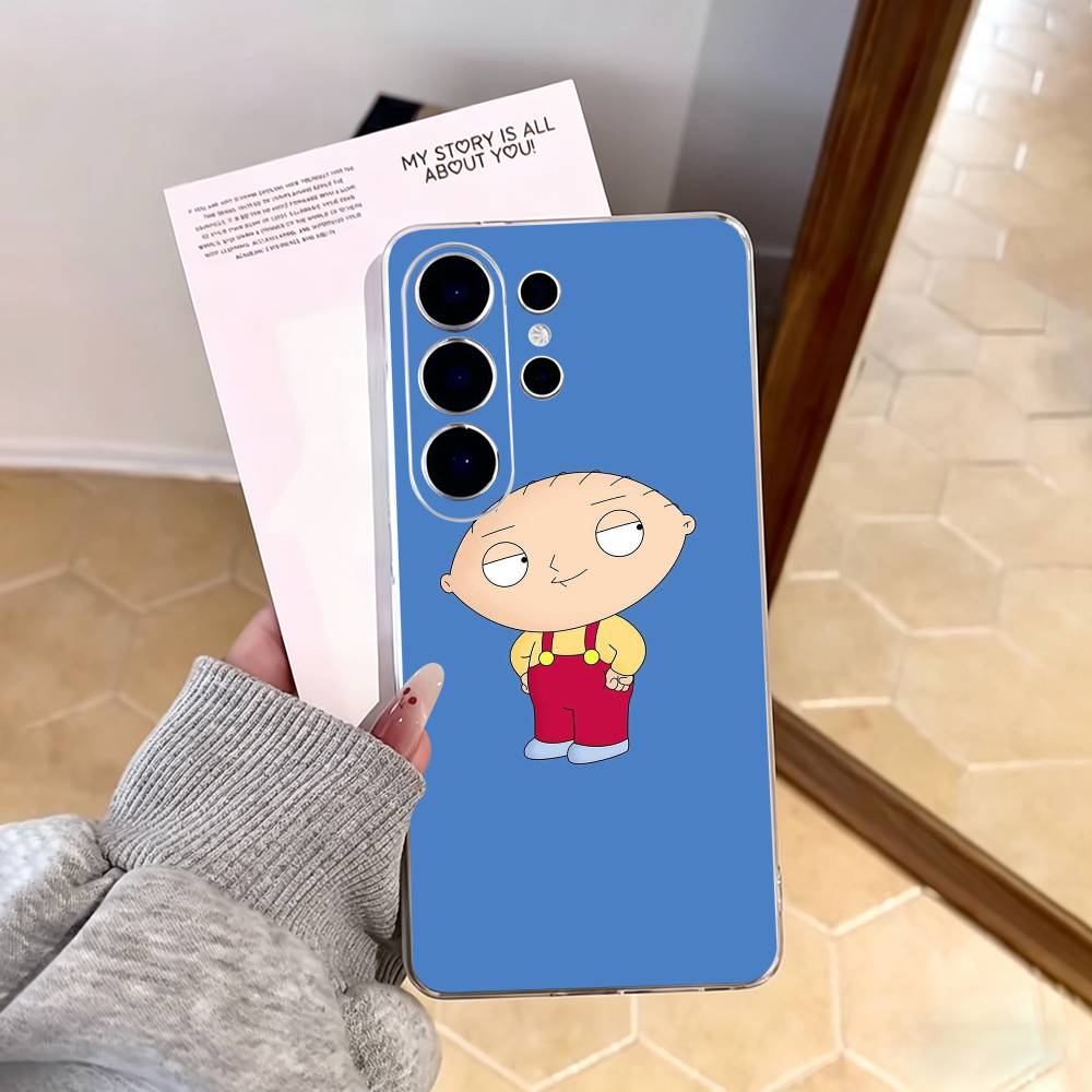 F-Family Funny Guy Phone Case For Samsung S25,S24,S21,S22,S23,S30,Ultra,S20,Plus,Fe,Note,10,9,5G Transparent Cover