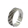 Handmade Minimalist Vintage Adjustable Ring Men Women Sterling Geometric Design Unisex Fashion Band