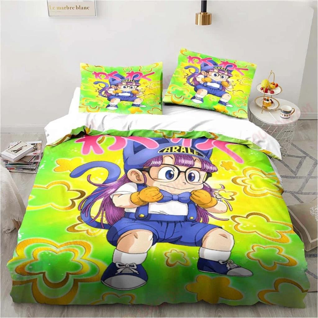 3D Cartoon DR S-Slump Arale Bedding Set King Twin Double Microfiber Duvet Cover Sets for Kids