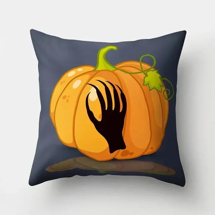Halloween Witch Ghost Pumpkin Printing Catable Is Suitable for Family Living Room Sofa Room Decoration Pillow Sleeve