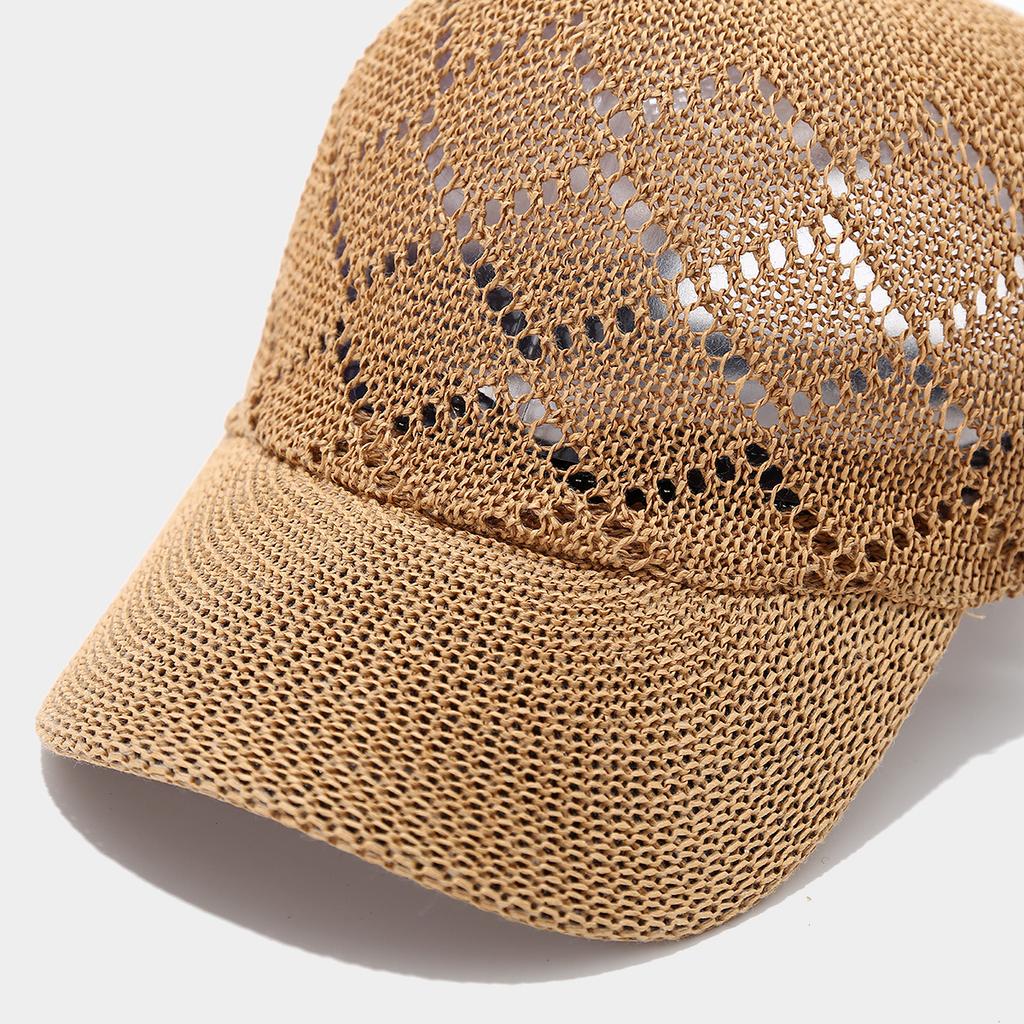 Grass Woven Duck Tongue Hat for Women Summer Outdoor Breathable Sun Hat Solid Color Casual Grass Hat