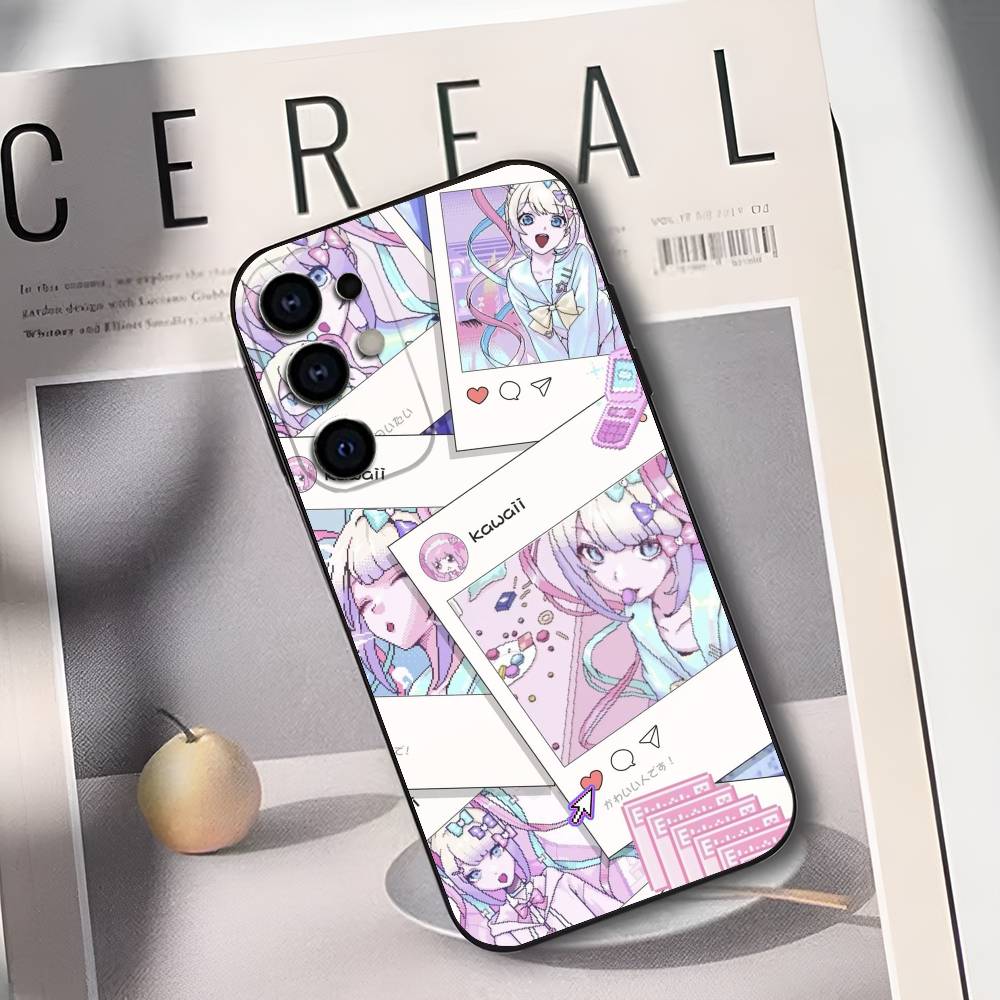 

Needy Girl O-Overdose Kangel Phone Case For Samsung S25,S24,S21,S22,S23,S30,Ultra,S20,Plus,Soft Silicone Black Cover Samsung S22ULTRA5G