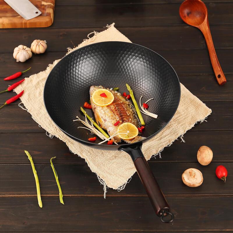 Lesphis 32cm Non-Coated Wrought Iron Wok