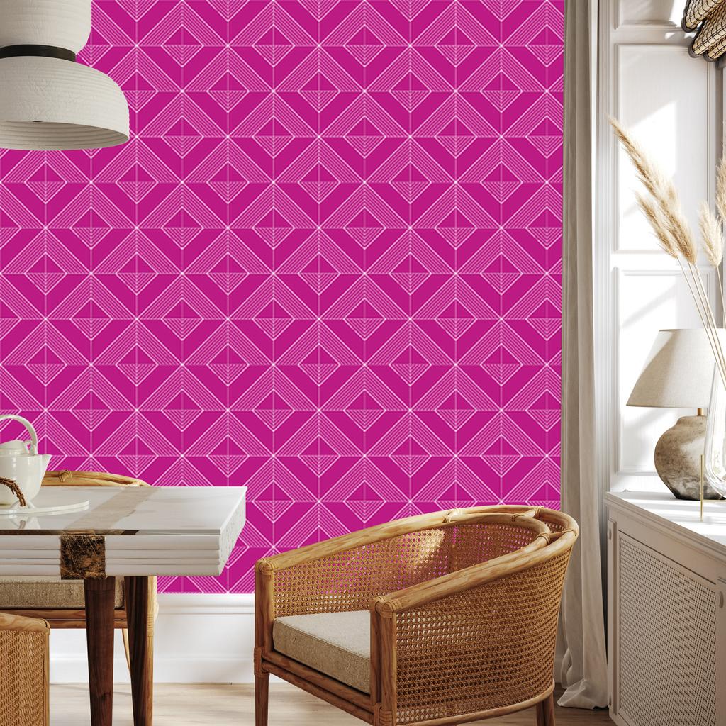 Geometric purple rhombus wallpaper, purple center 50x1000