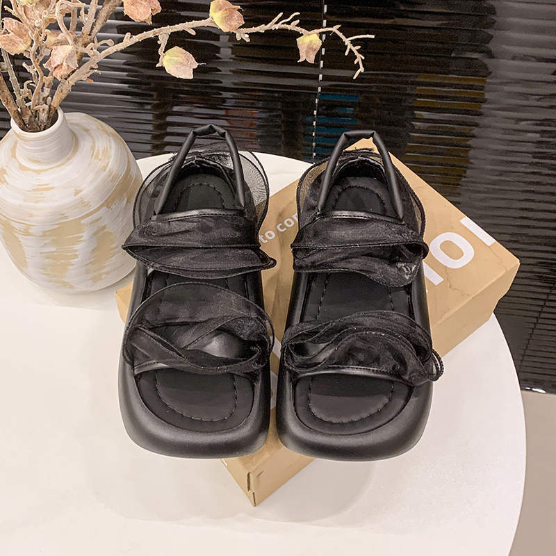 French platform sandals women 2025 summer new wear versatile small fairy style fashion casual cool slippers