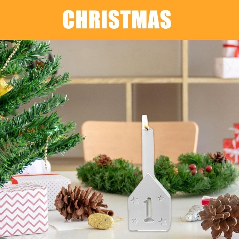 4Pcs Numbered House Candlestick Molds for Candle Holder Plaster Decoration Christmas Decoration, Epoxy Resin Molds