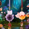 Chinese Cute Style Nine-Tailed Fox Resin Crystal Pendant Good Luck Car Decor Keychain Ornament For Kids Adults Children's Birthday Gift Holiday