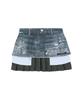 ADSB ANDERSSON BELL Painted Denim Layered Mini Pleats Skirt Apa884W(Blue)
