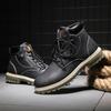 Men's Winter Leather Men Waterproof Rubber Snow Boots Leisure Motorcycle Boots England Retro Shoes for Men 2024 New