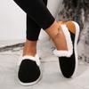 Cross-border Winter New Color Matching Flat-bottomed Velvet Snow Boots Women's Thickened Fluffy Warm Large-size Low-top Cotton Shoes