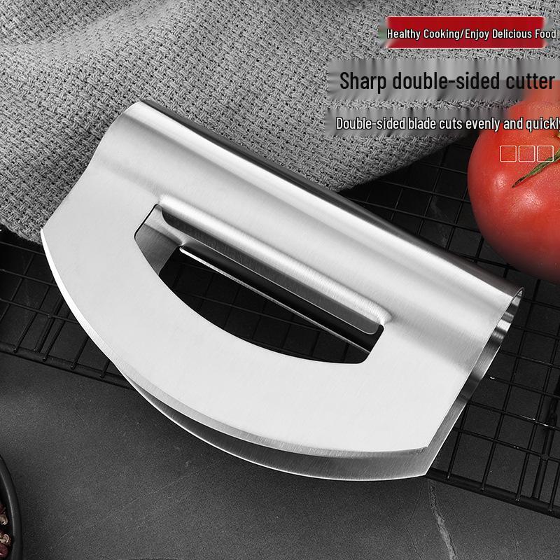 Stainless Steel Half-Moon Dough Cutter & Scraper with Scale