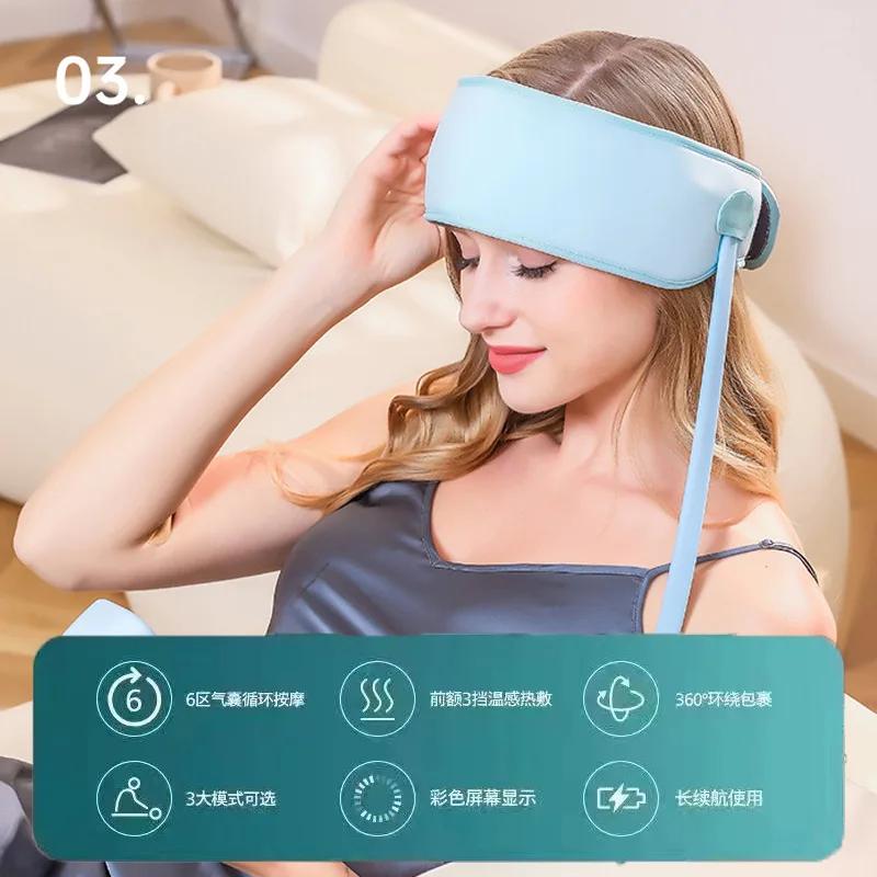 Head Massager Decompression Instrument Kneading Intelligent Head Massager Electric Household Sleep Hot Compress Massager