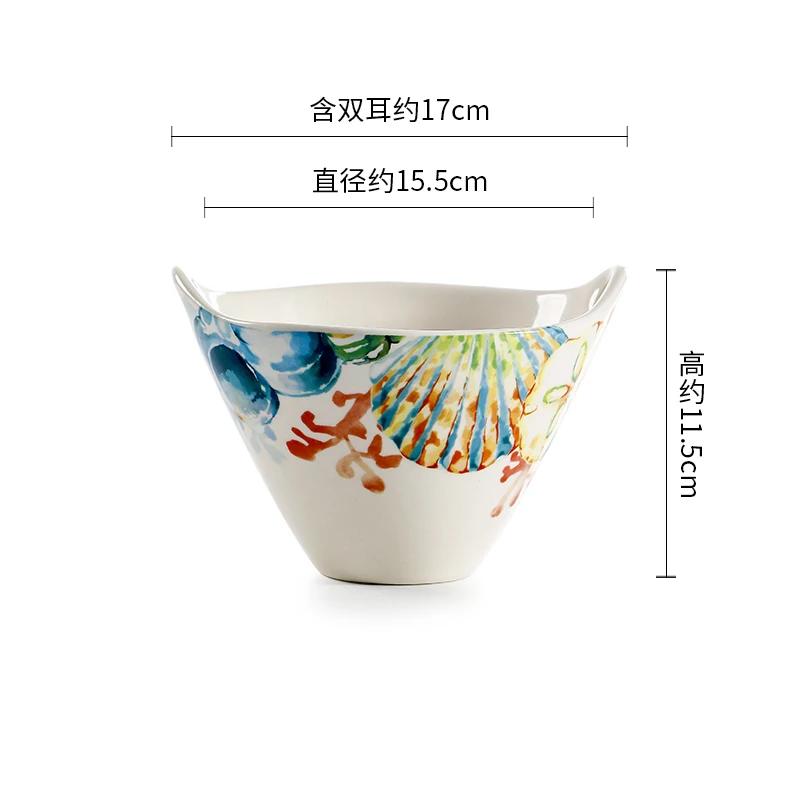 Creative Ocean Style Ceramic Plates High End Household Soup Bowls Exquisite and Delicious Dining Plate Irregular Bowl Tableware