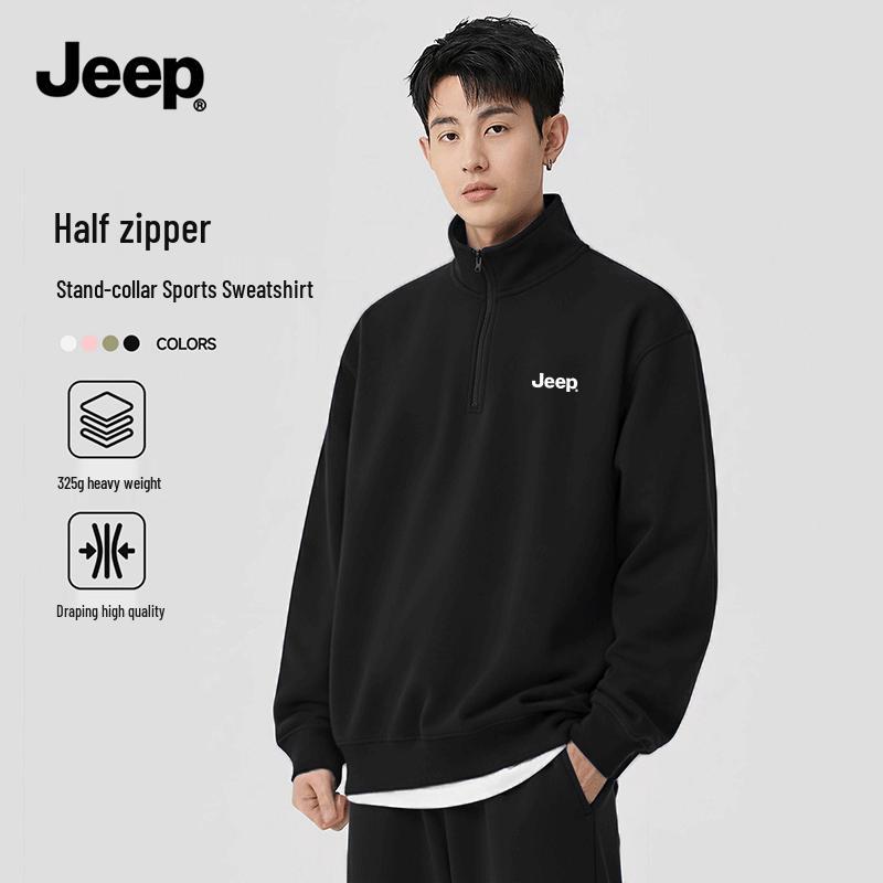 JEEP Men s Heavyweight Stand-Collar Half-Zip Sweatshirt 3XL
