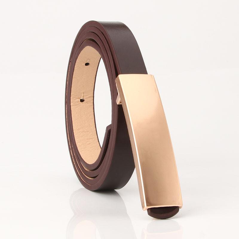 Ladies Slim Pu Leather Belt With Metal Clasp For Elegant Dress And Work Attire