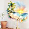 Romantic Tropical Beach Palm Tree Wall Sticker Self-Adhesive Removable Living Room Bedroom Summer Fresh Home Decor Art