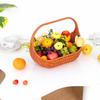 Handwoven Imitation Rattan Basket for Flowers, Eggs, and Storage