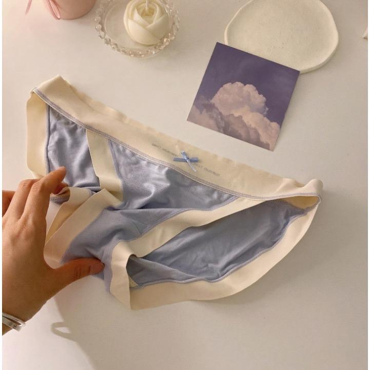 

Удобные трусики-слипы с низкой посадкой, бесшовные, треугольной формы, женские трусики L светло-синий