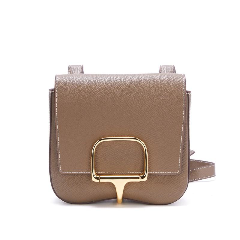

Bag Hand-rubbed Butt Authentic Leather Fashionable Simple One-shoulder Cross-body Fresh Cowhide Saddle Length 20x thickness 8 x height 18cm