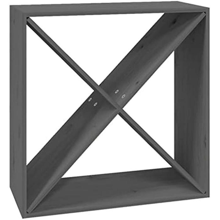 Armoire à vin - VIDAXL - 62x25x62 cm - Bois de pin massif - Couleur gris - Meuble de séjour
