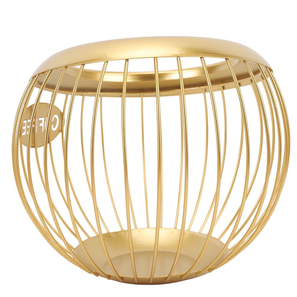 Coffee Pod Holder Wire Basket Large Capacity Iron Coffee Pods Storage Basket for Coffee Bar Counter Desktop