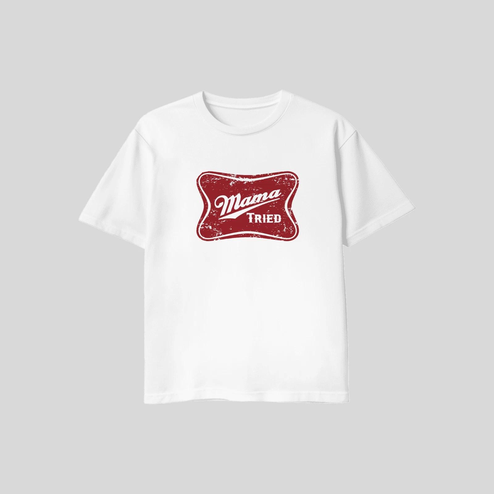 Unisex Adult Casual Graphic Mama Tried Beer Logo T Shirt XL L M T-S... XXL