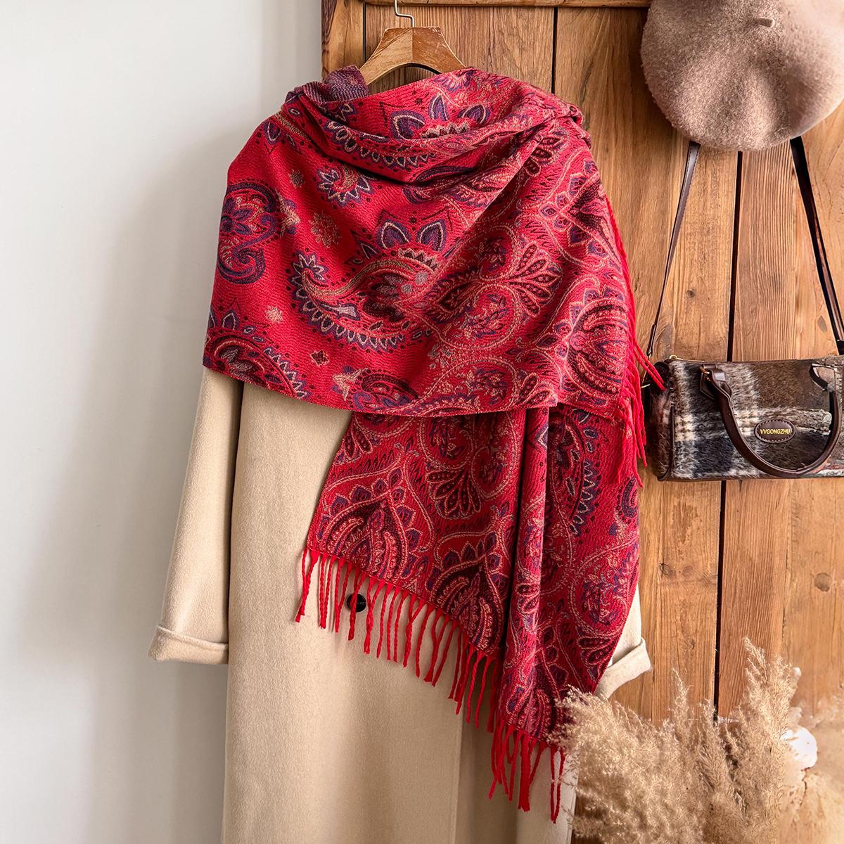 Женский роскошный богемный стиль весна-лето шаль жаккардовый узор пейсли дизайнерская леди мусульманский хиджаб пашмина