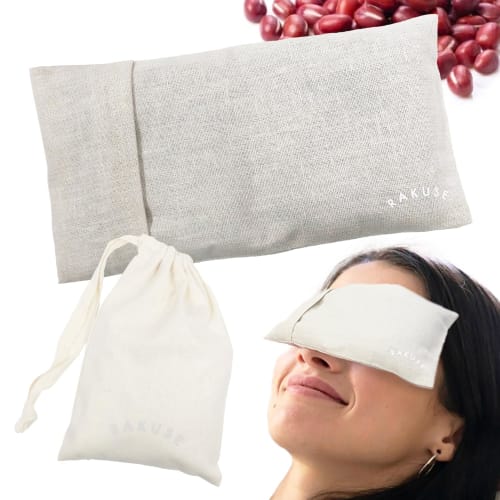 

RAKUSE Skin-Friendly Hot Eye Mask, Azuki (For Face, Neck, Shoulders, and Stomach), with Case, Steam, Cotton, Warming, Reusable, Made in Japan