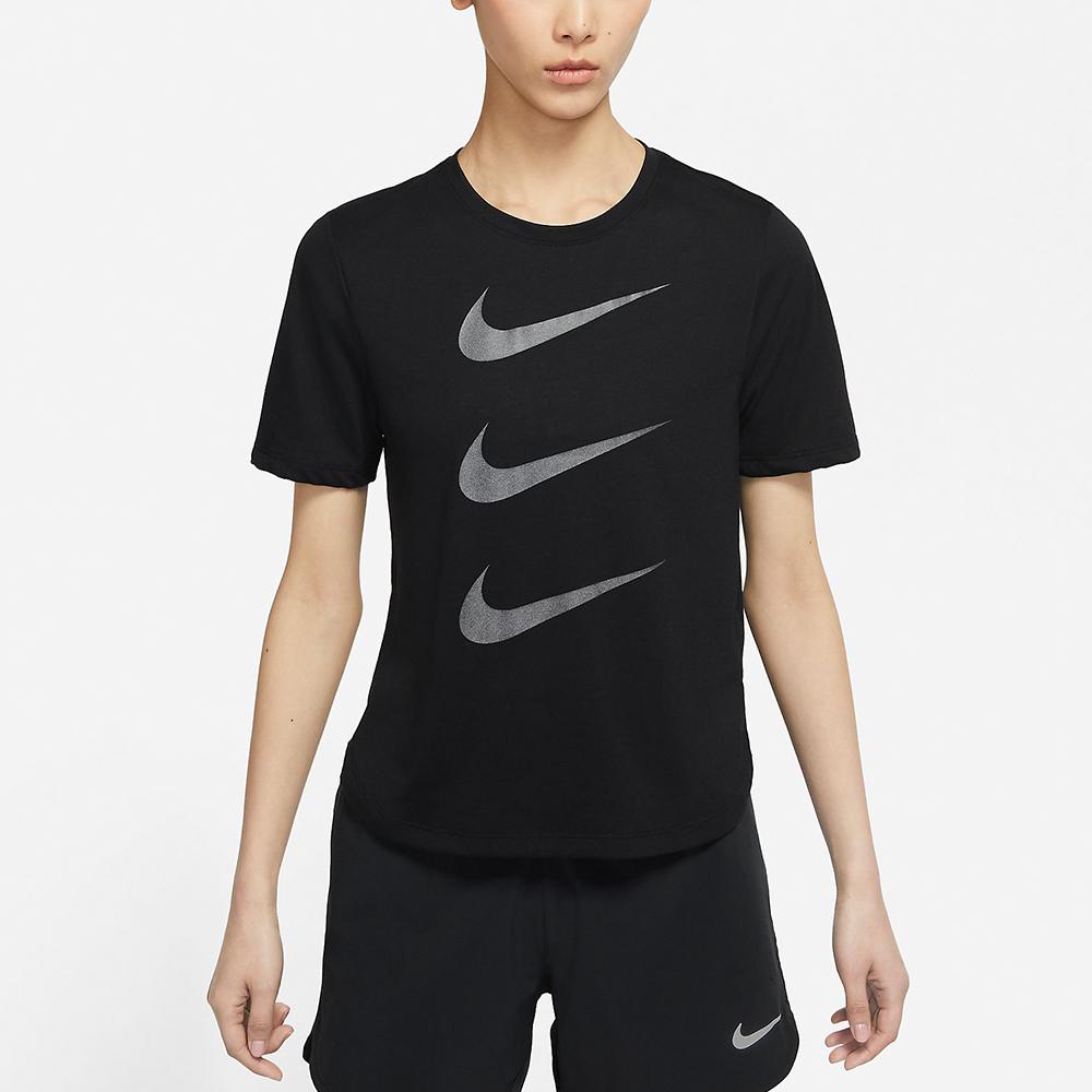 Nike Casual Breathable Round Neck Short Sleeve T-Shirt Women Tops Black DC4324-010