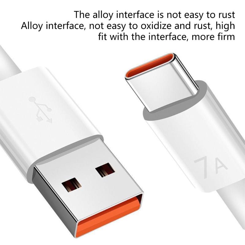 USB Type C Cable Fast Charging 7A High Current Charging for Mobile Phone Type-C Devices Charging Cord Accessories