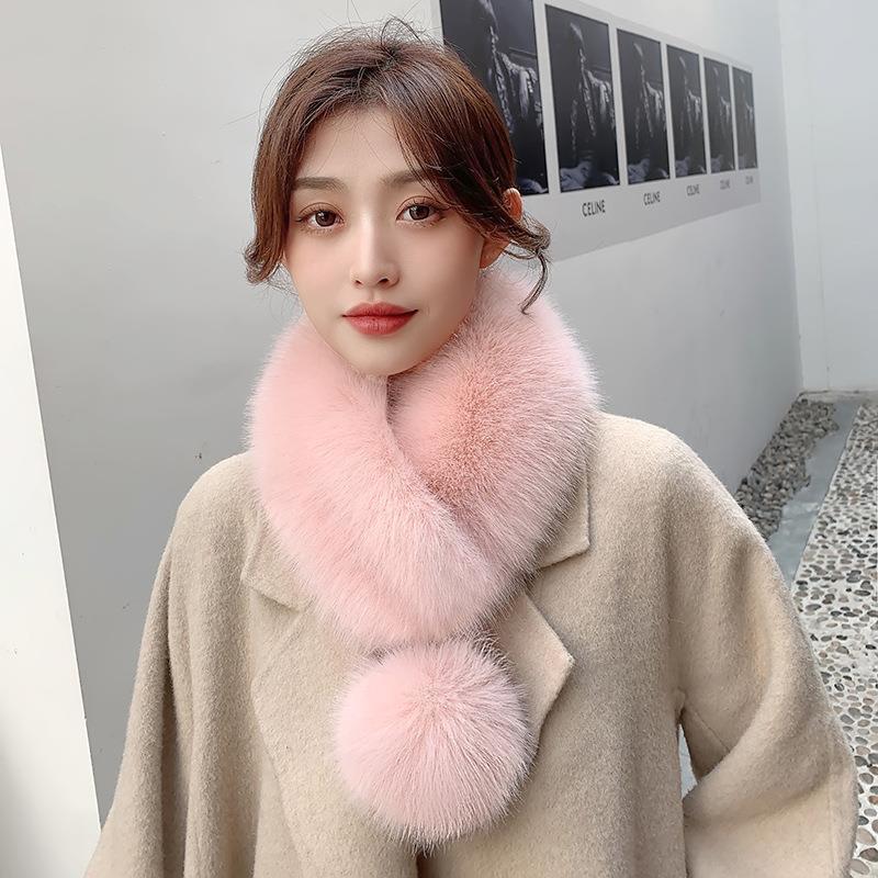 Thickened Faux Fur Scarf Classic Breathable Anti-freeze Winter Coat Collar EMA