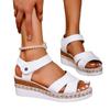 Summer new women's wedge heel platform sandals large size one word fish mouth wedge heel sandals