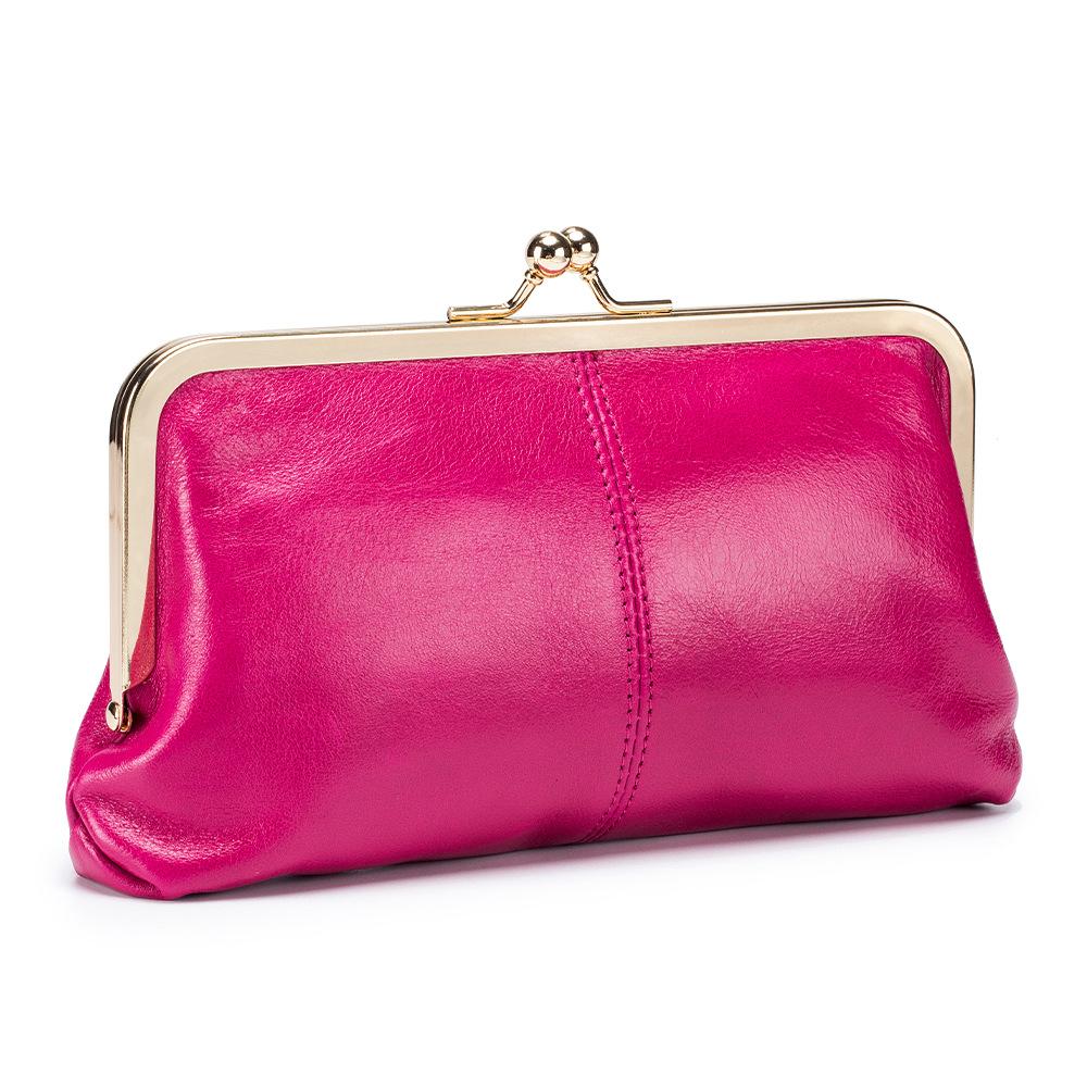 New European and American Retro Clip Bag, Long Clutch Bag Wallet, Simple Mouth Gold Storage Bag, Large-capacity Wholesale