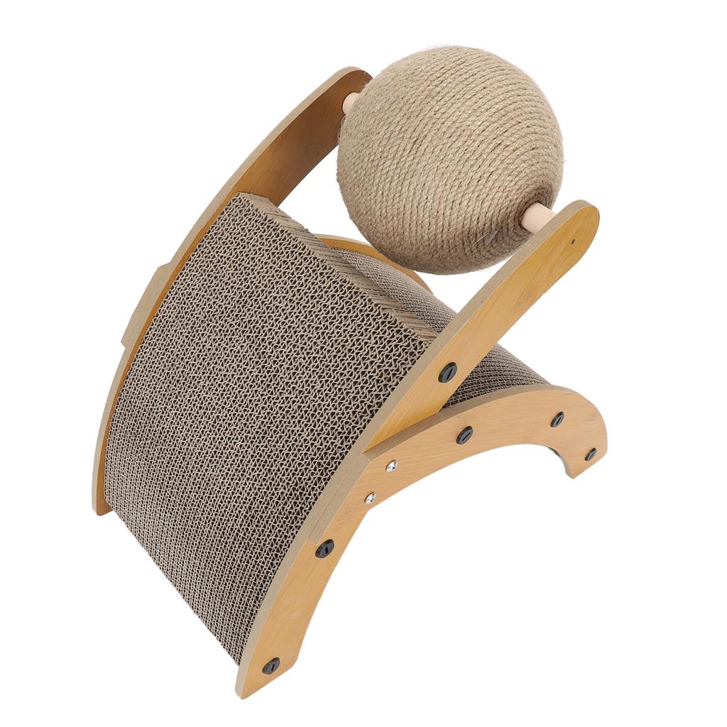 Škrabadlo pro kočky Podložka na škrábání pro kočky s otočnou koulí Vertikální zakřivená škrabací podložka pro kočky Karton pro