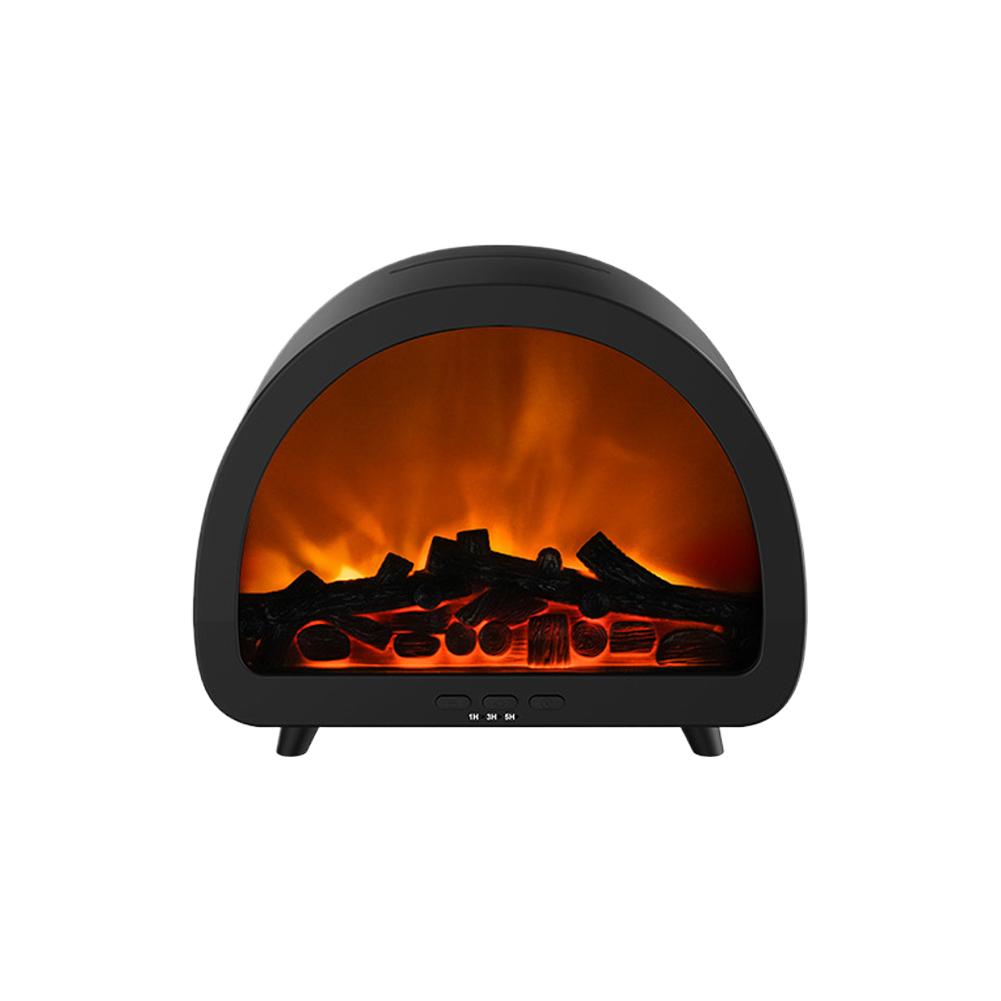 

New Fireplace Flame Aromatherapy Machine Home Desktop Remote Control Rainbow Atmosphere Light Humidifier Ornament Romantic чорний