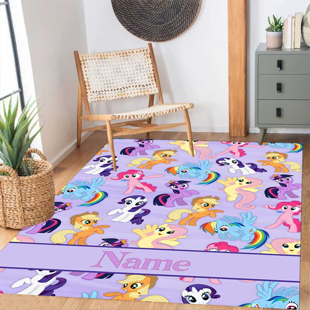 Little Pony (9) Customize your name rug, office chair cushion, home bedroom living room gift.