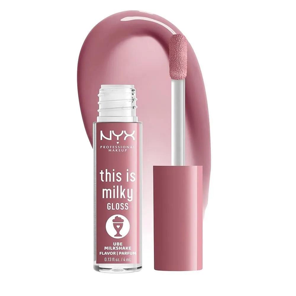NYX This Is Milky Gloss 4ml 1 Pack UBE Milkshake NYX PROFESSIONAL MAKEUP This Is Milky Gloss, Lip