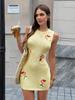 KaiKuo 2026 Spring/Summer Women's European & American Fruit Embroidery Wool Knit Slim Sleeveless Dress