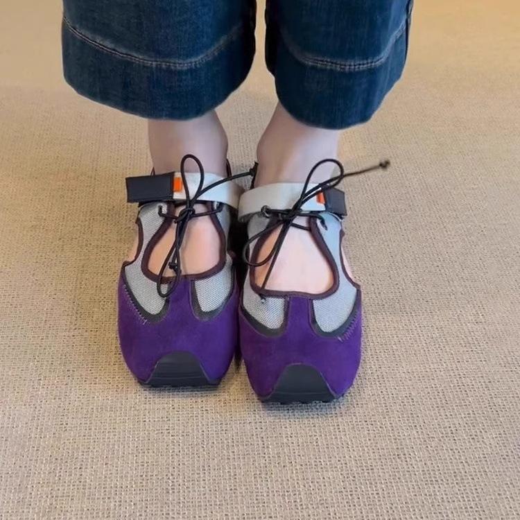 Sheepskin version~ retro ugly cute sports summer wear hiking shoes women's versatile casual hollow sandals Velcro single shoes