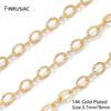Multi Styles 14K Gold Plated Brass Oval Cable Curb Chains for Necklace Bracelet Jewelry Making Accessories,DIY Jewelry Supplies